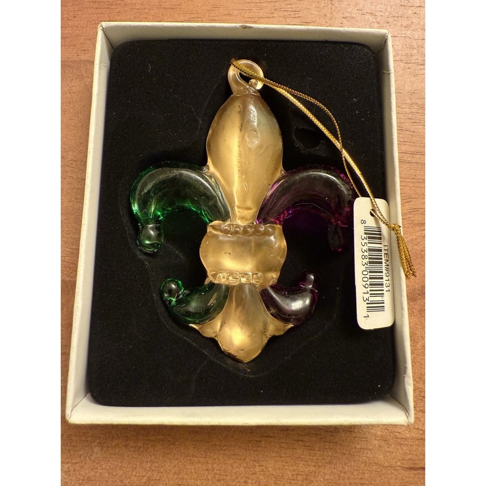New Oleans Mardi Gras Glass Holiday Ornament 4