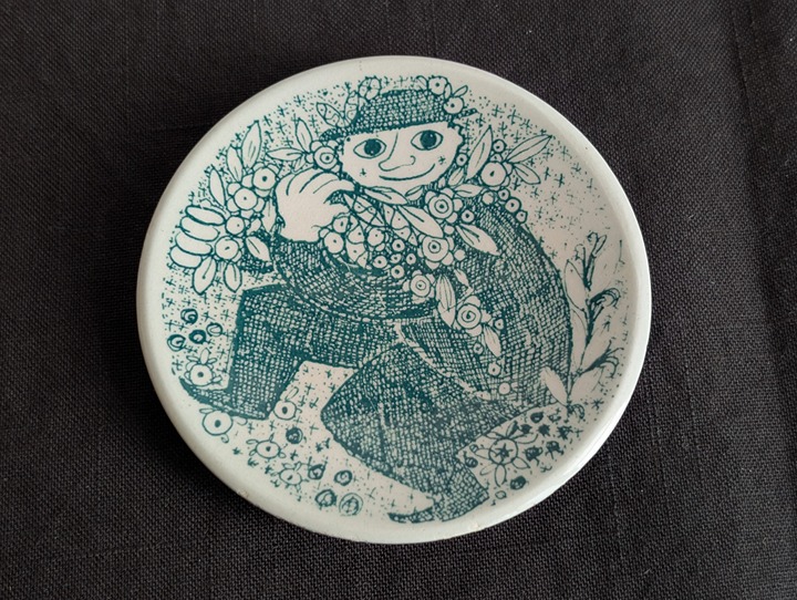 Rare Bjoern Wiinblad Nymoelle Denmark Signed Small Plate Teal 119