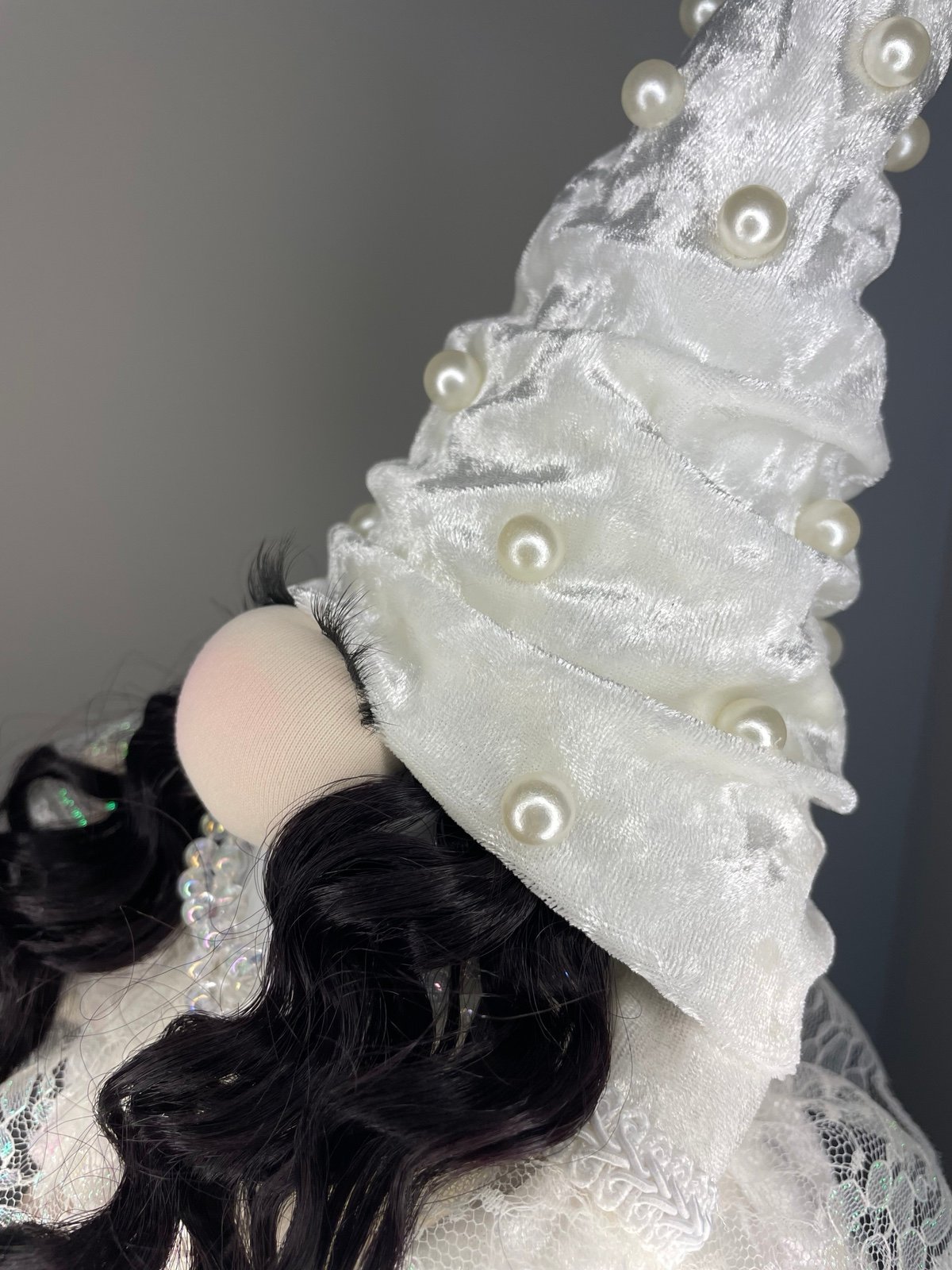 Handmade Scandinavian Gnome – White Pearl Winter Fairy – Home Decor