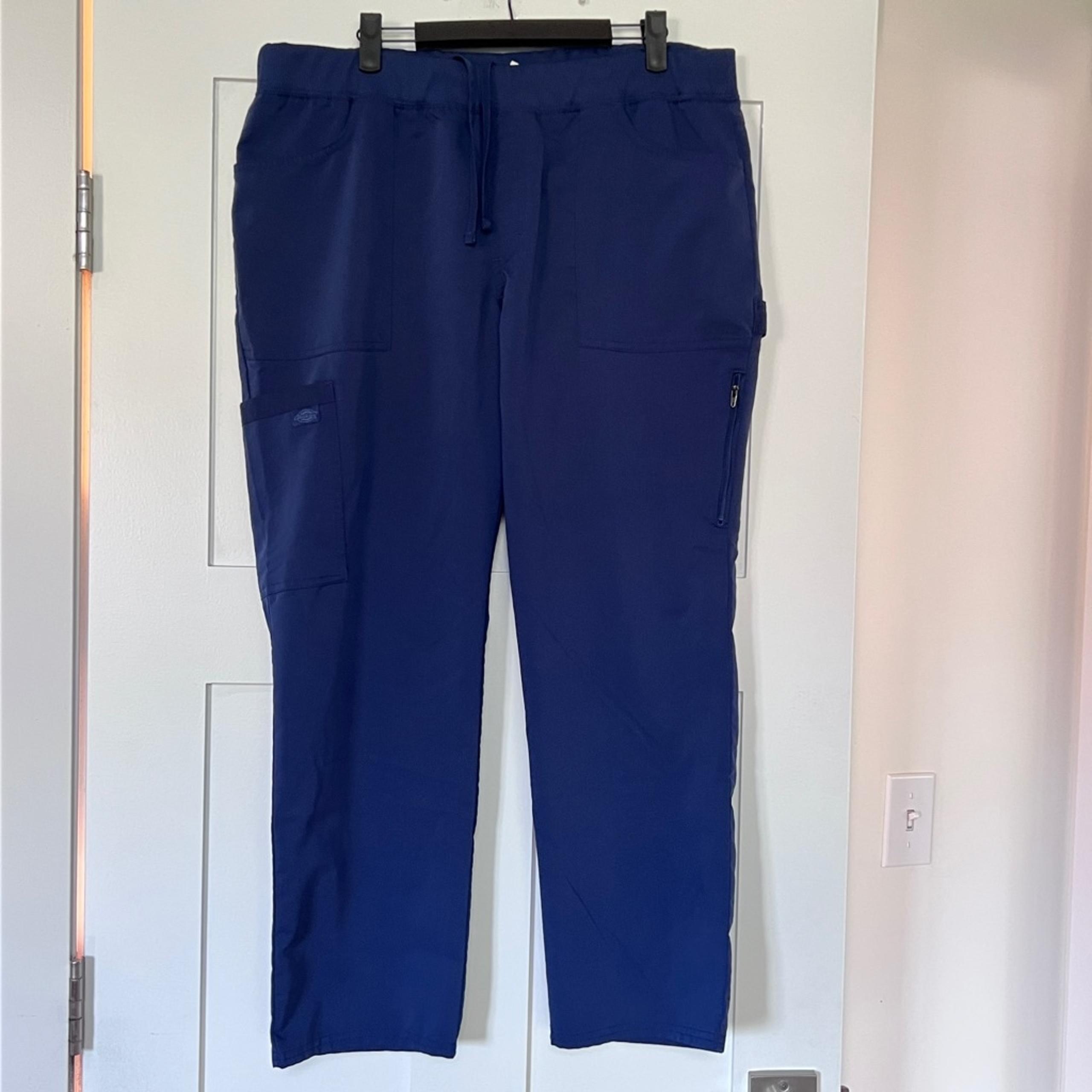Dickies Medical Scrub Pants Petite XL Navy Drawstring Straight Leg DK135P