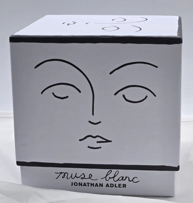Jonathan Adler Muse Blanc White Porcelain Candle New Open Box Several Faces