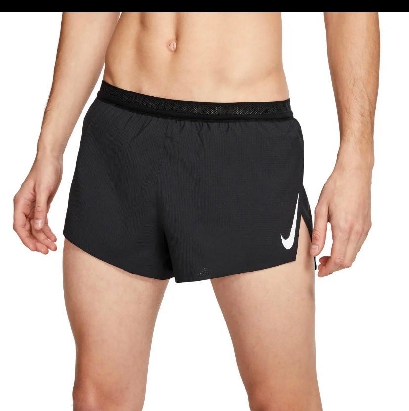 NIKE AEROSWIFT 2 RUNNING RACING SHORTS CJ7837-010 BLACK/WHITE