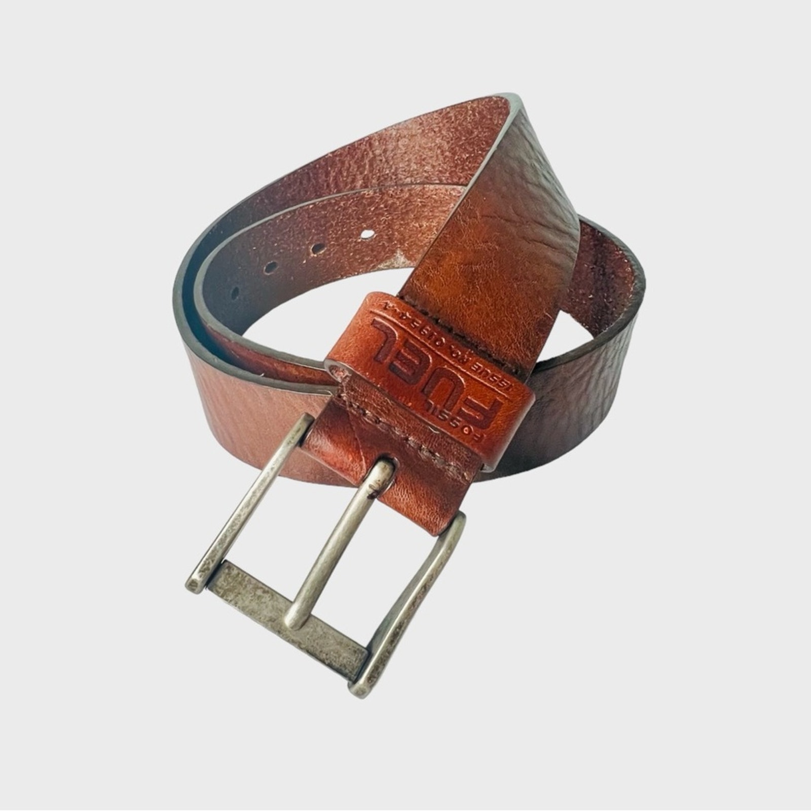 Fossil FUEL Brown Belt Issue No.01954A Men's Size 32 VTG Retro 90s Unsex 30 -34