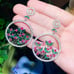 Crystal Flower Bouquet Picture Statement Earrings, Large Crystal Earrings