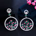 Crystal Flower Bouquet Picture Statement Earrings, Large Crystal Earrings