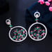 Crystal Flower Bouquet Picture Statement Earrings, Large Crystal Earrings