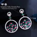 Crystal Flower Bouquet Picture Statement Earrings, Large Crystal Earrings