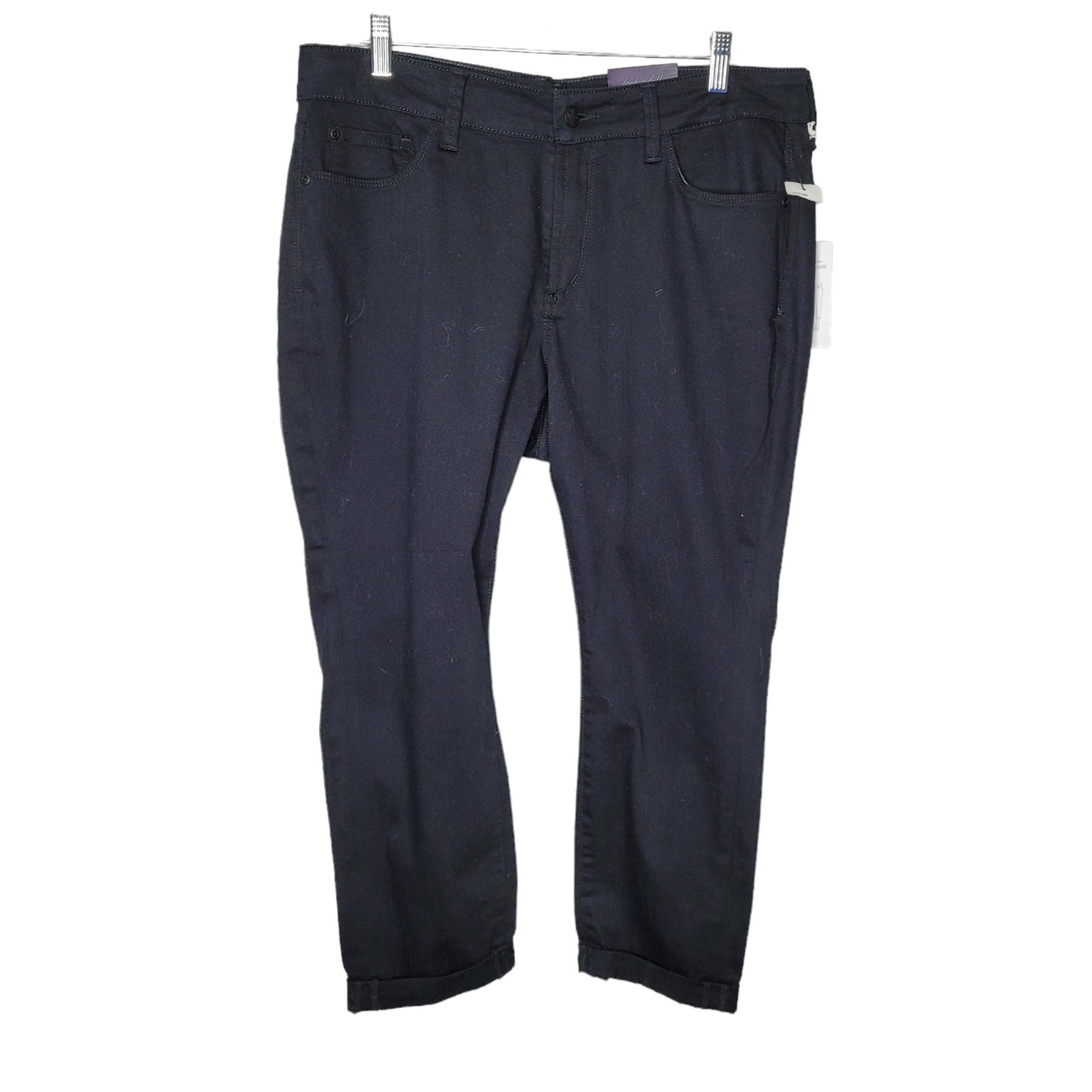 NWT NYDJ womens Alina Ankle black Pants jeans Size 14P petite Lift Tuck Tech