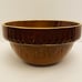 Antique Primitive Brown Stoneware 11.75”Picket Fence Mixing Dough Bowl USA.