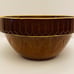 Antique Primitive Brown Stoneware 11.75”Picket Fence Mixing Dough Bowl USA.