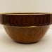 Antique Primitive Brown Stoneware 11.75”Picket Fence Mixing Dough Bowl USA.