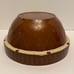 Antique Primitive Brown Stoneware 11.75”Picket Fence Mixing Dough Bowl USA.