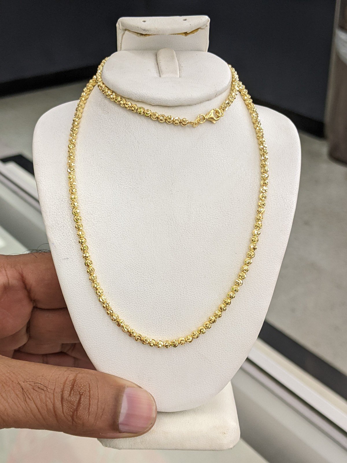 10kt real gold moon cut style chain