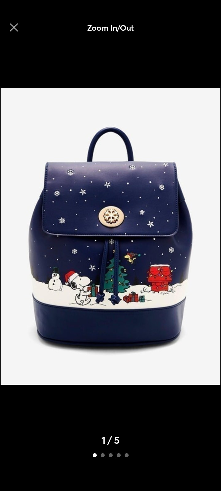 Peanuts Snoopy & Woodstock Holiday Scene Light-Up Flap Mini Backpack