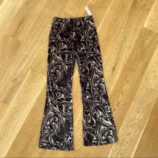 Steele Valerie Velvet Flare Pants in Swirl Pattern Brown