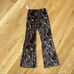 Steele Valerie Velvet Flare Pants in Swirl Pattern Brown