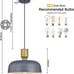 Luminzone Farmhouse Pendant Lights, 2pcs Adjustable Hanging Light Fixtures with