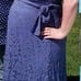Pinkblush Slate Blue Lace Sash Tie Maternity Gown Dress Size XL