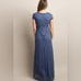 Pinkblush Slate Blue Lace Sash Tie Maternity Gown Dress Size XL