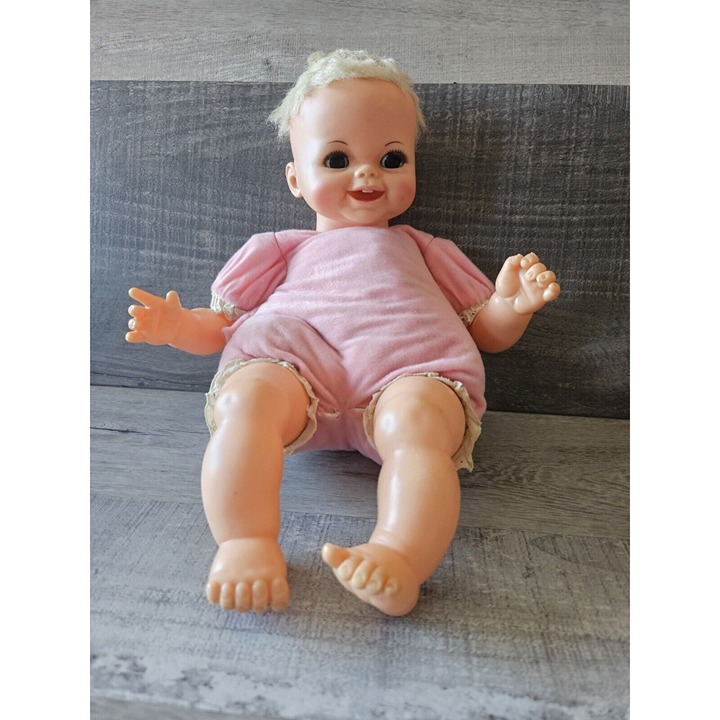 Vintage Ideal Baby Doll Vinyl Soft Body LL-18-H-182 Blue Sleepy Eyes 18” 1970