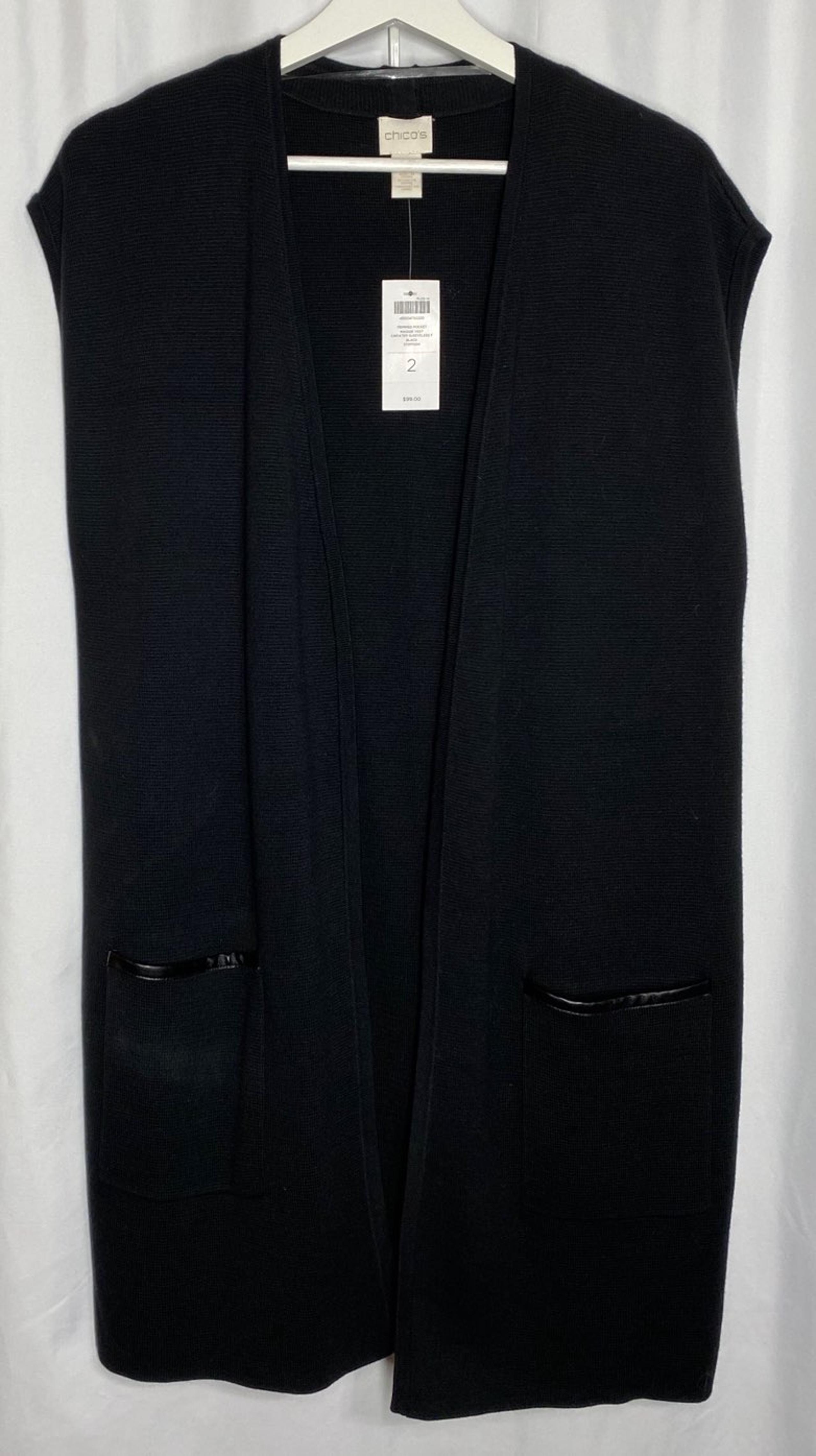 Chico's Black Sweater Vest Size 2 NWT