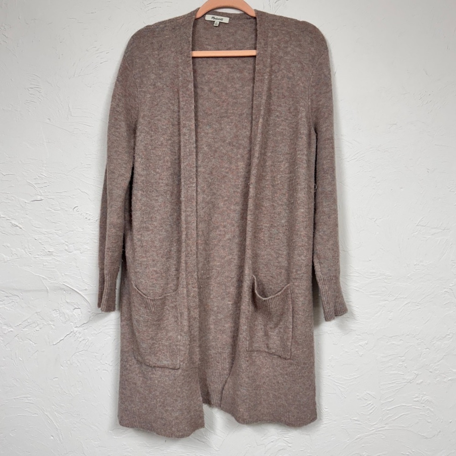 Madewell Pink Wool Alpaca Blend Duster Cardigan Sweater Womens XS Preppy Warm