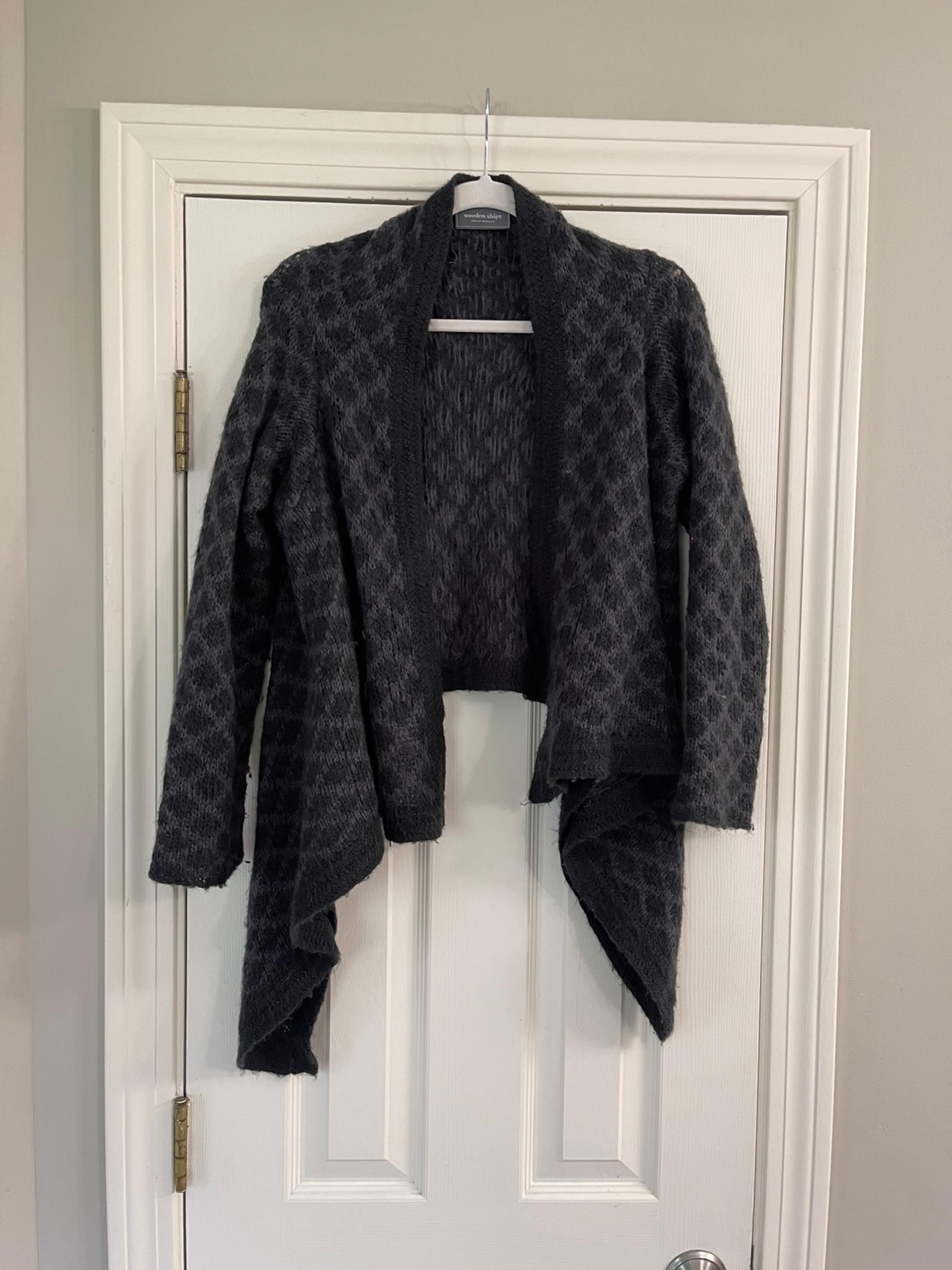 Wooden Ships S/M Open Mohair/Wool Blend Sweater Cardigan