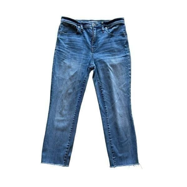 Madewell High Rise Blue Skinny Women’s Denim Ankle Raw Hem Jeans SZ 29 #2020