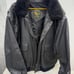 VTG Reed Sportswear XL ALL BLACK Leather Zip Out Liner Men’s Jacket Coat Bomber