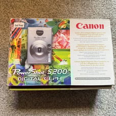 Canon PowerShot S200 Digital Elph Camera and Accessories in Box