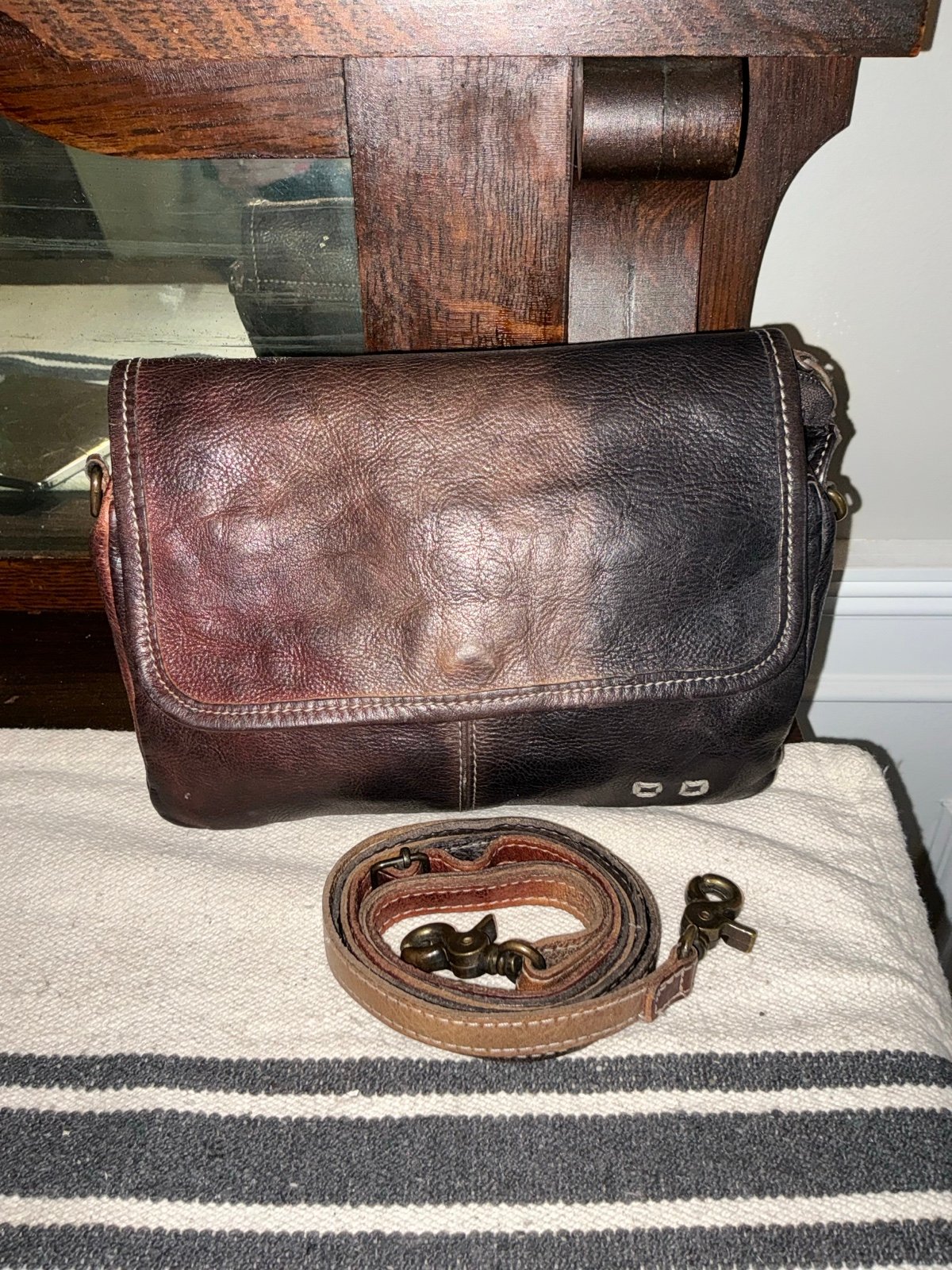 Bed Stu Leather Ziggy Clutch Crossbody Belt Bag Starry Night Retail 205