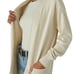 Lucky Brand Long Line Cardigan Sweater Open Front Straw Heather Size S