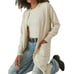 Lucky Brand Long Line Cardigan Sweater Open Front Straw Heather Size S