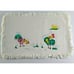 Vintage Rooster & Chicken Placemats Set Of 6 White Retro Hand Painted Isabel
