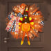 Thanksgiving Wreath Decorations, 18 Inch Turkey Gnome Wreaths with LED Lights
