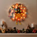 Thanksgiving Wreath Decorations, 18 Inch Turkey Gnome Wreaths with LED Lights