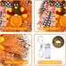 Thanksgiving Wreath Decorations, 18 Inch Turkey Gnome Wreaths with LED Lights