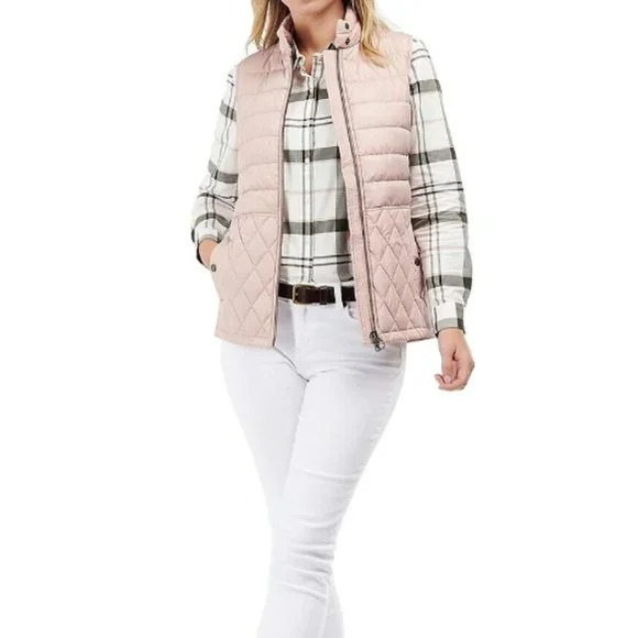 sz 4 BARBOUR Esme Quilted Puffer Vest - Pastel Pink MSRP250 Super Pretty