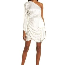 Elliatt Saronic One-Shoulder White Mini Cocktail Dress Size S