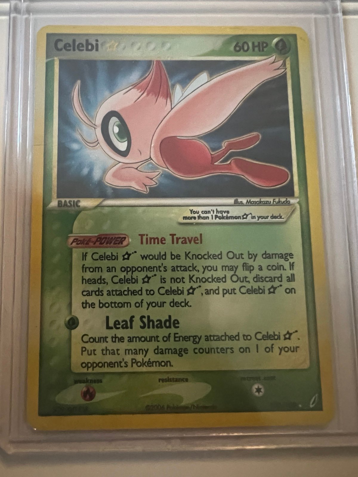 2006 Ex crystal Guardians 100 Celebi Star Ultra Rare Pokemon TCG Card.