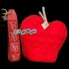 VICTORIA'S SECRET Valentine’s Day Lipstick Hearts makeup bag and Red Wristlet