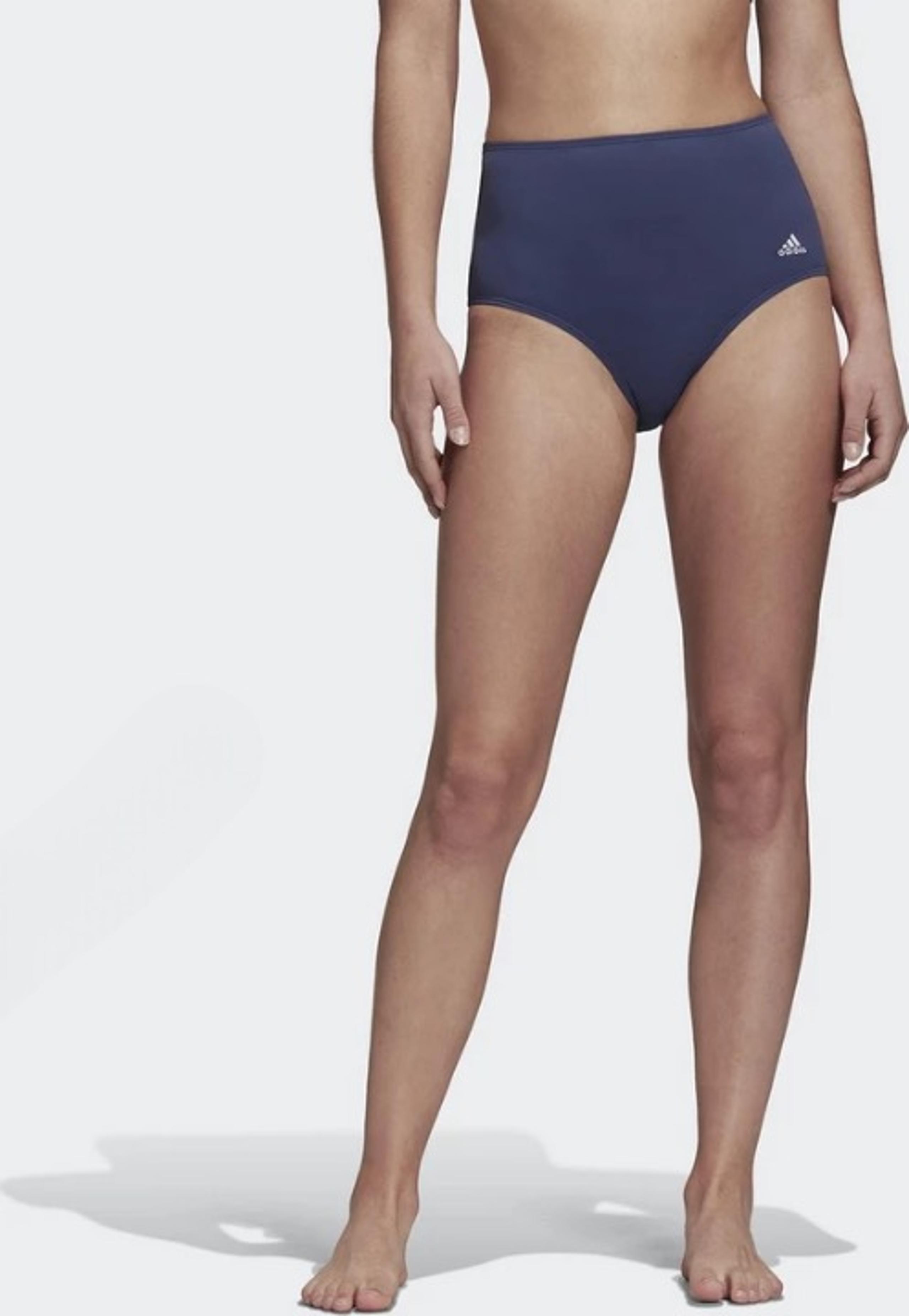 Adidas Performance High Waist Bikini Bottom Womens Small Indigo Blue FJ5062 NWT