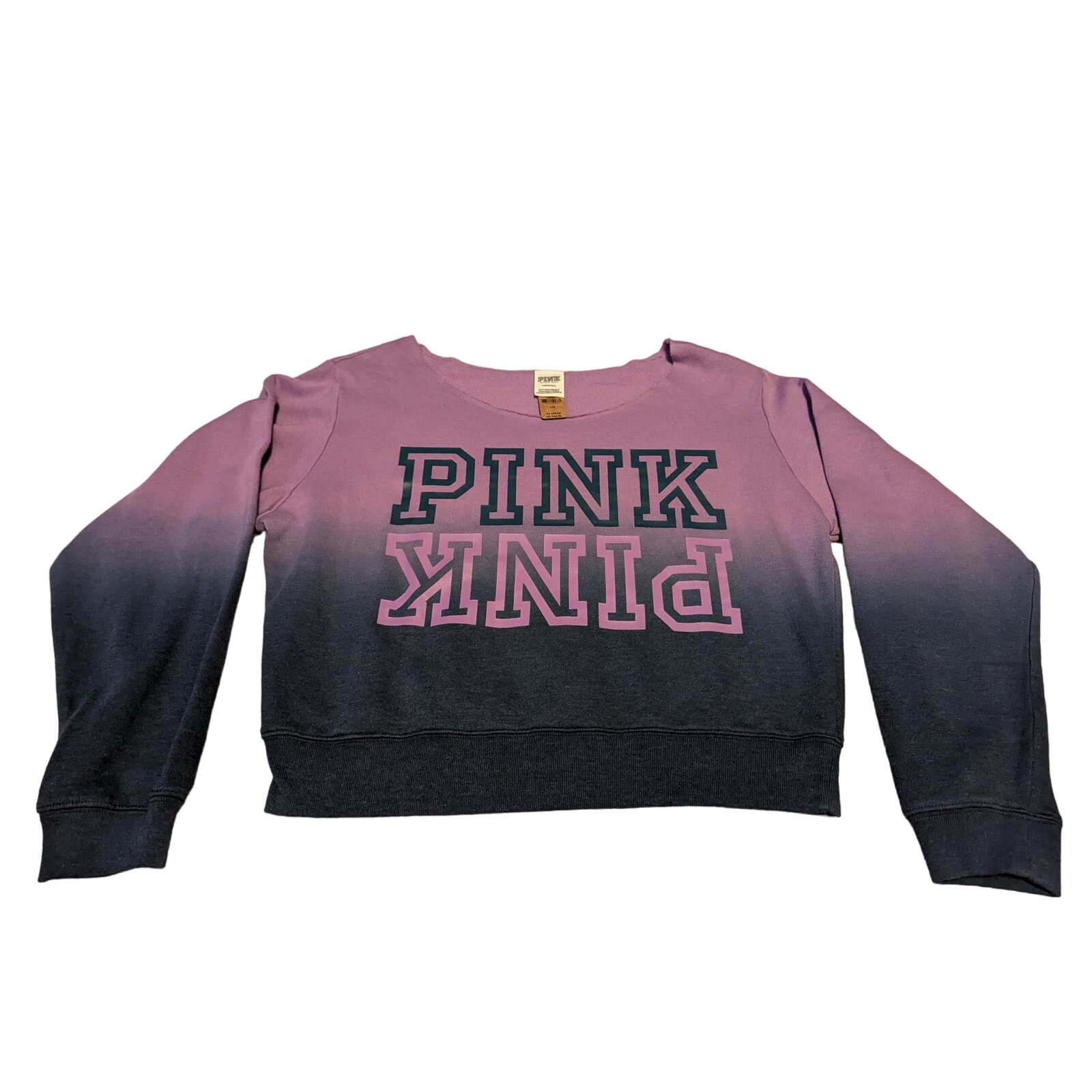 NWT Victoria's Secret PINK ombre cropped crewneck size large