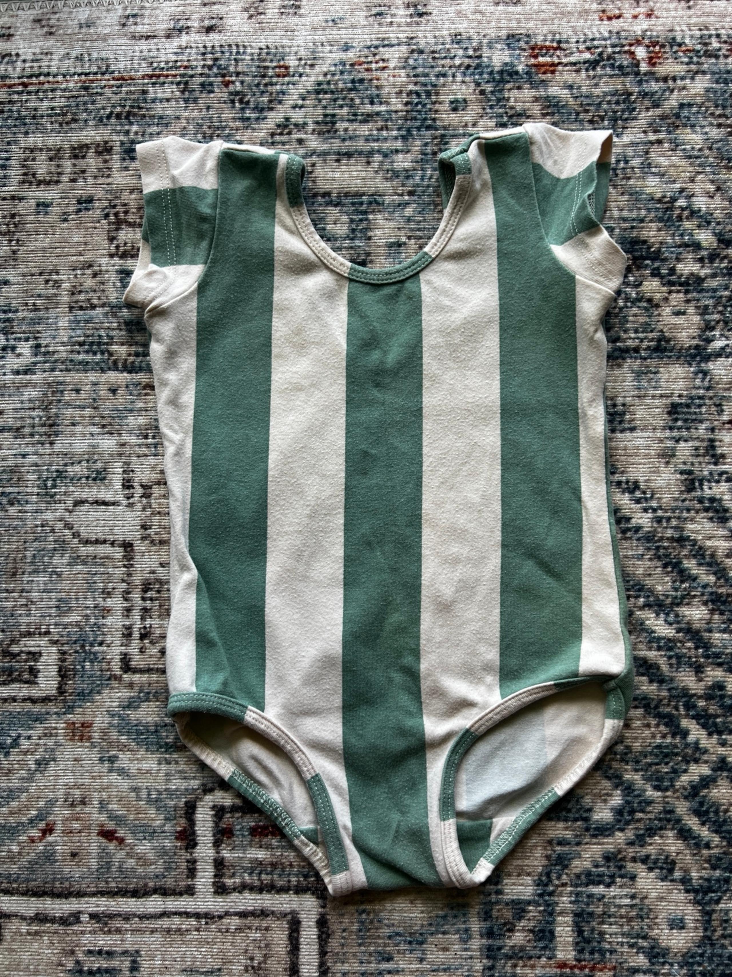 Alice & Ames Green Striped Circus Leotard Size 3T