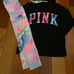 VS PINK WaterColor Ultimate Legging & Hoodie SET - MEDIUM
