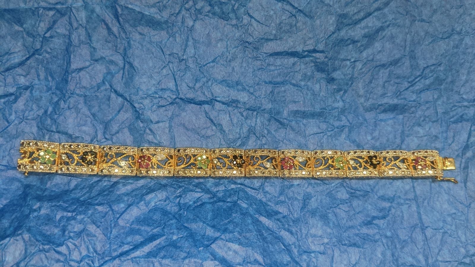 Ruby, emerald and sapphire bracelet