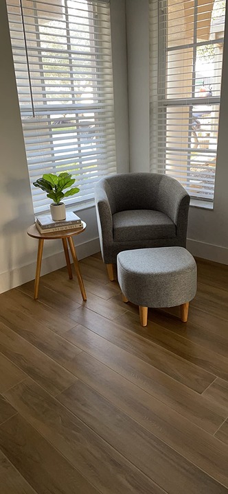 Accent Chair with Ottoman, Mid Century Modern Barrel Comfy