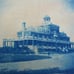 Cyanotype Photograph On Cloth Large Building Architecture Antique 1800s