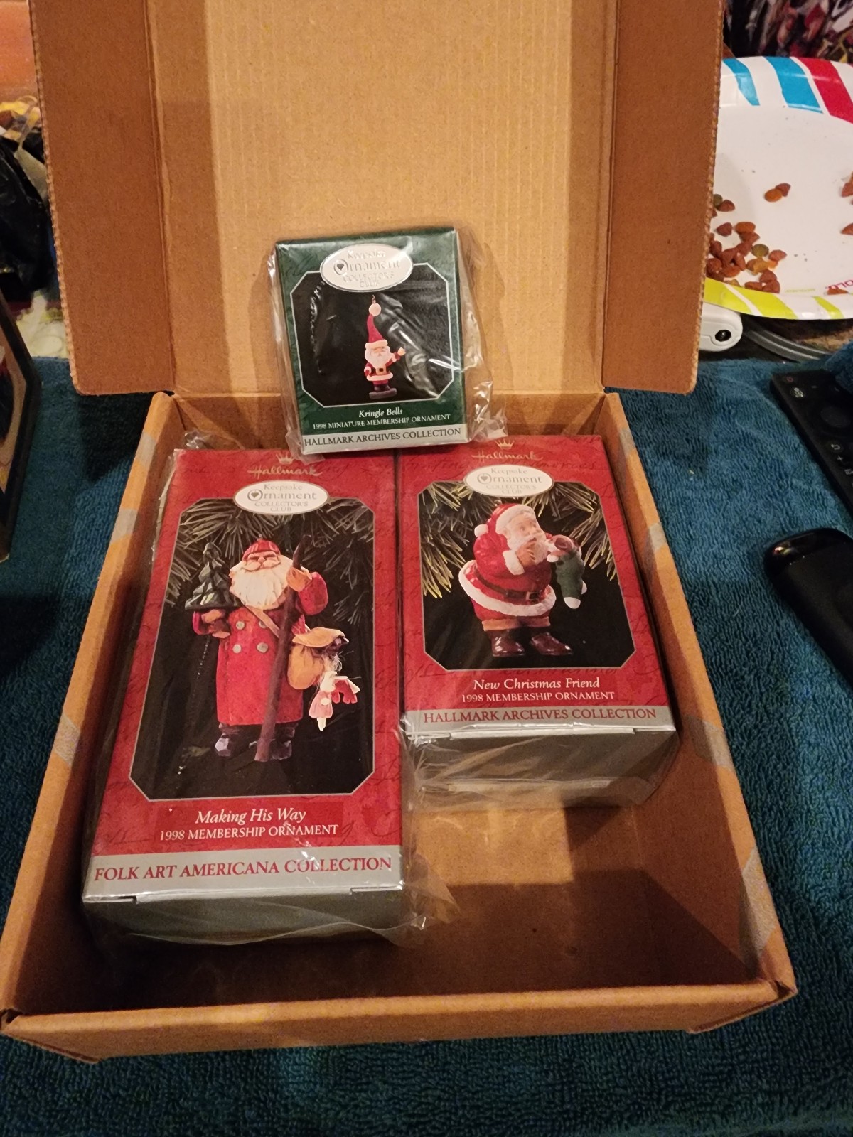 Hallmark 1998 3 ornament lot membership 1998 new in box