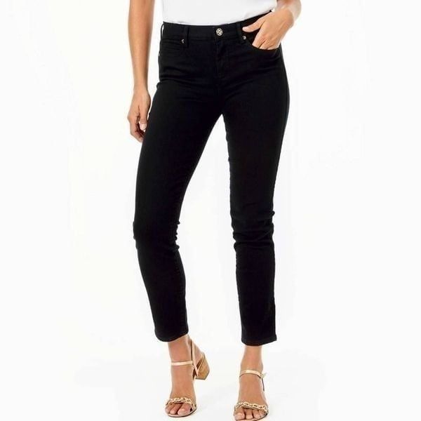 Lilly Pulitzer 29” Blac South Ocean Skinny Lace Racing Stripe Jeans 2